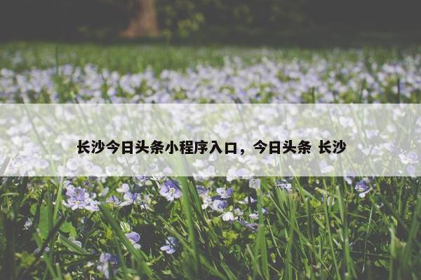 长沙今日头条小程序入口，今日头条 长沙
