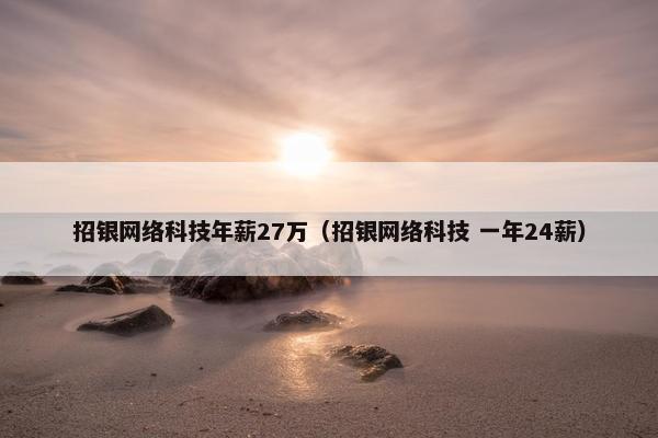 招银网络科技年薪27万（招银网络科技 一年24薪）
