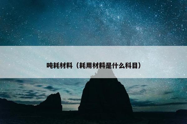 吨耗材料（耗用材料是什么科目）
