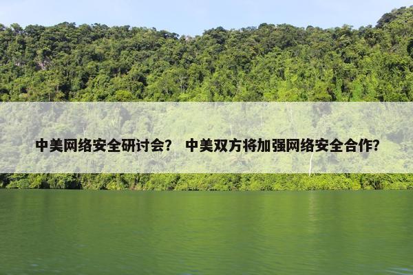 中美网络安全研讨会？ 中美双方将加强网络安全合作？
