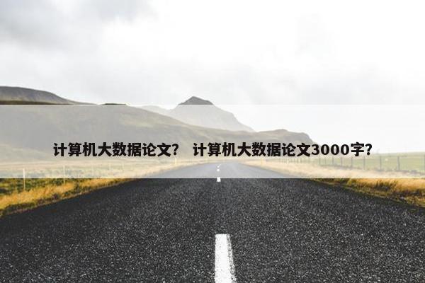 计算机大数据论文？ 计算机大数据论文3000字？