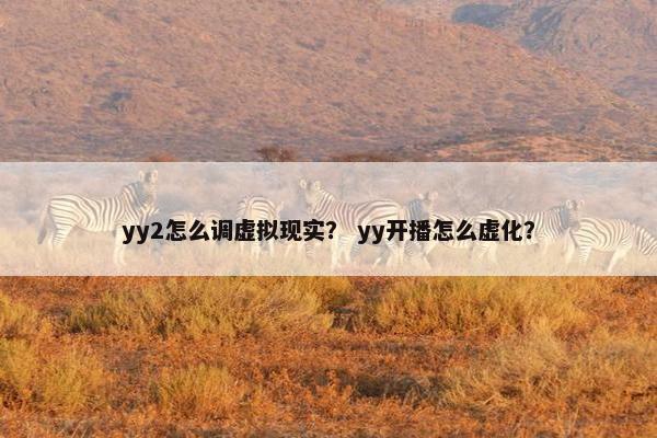 yy2怎么调虚拟现实？ yy开播怎么虚化？