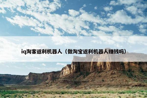 iq淘客返利机器人（做淘宝返利机器人赚钱吗）