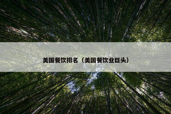 美国餐饮排名（美国餐饮业巨头）