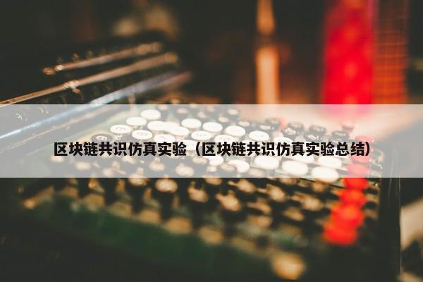 区块链共识仿真实验（区块链共识仿真实验总结）