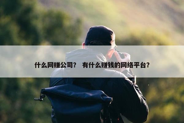 什么网赚公司？ 有什么赚钱的网络平台？