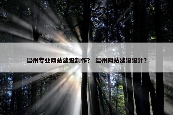 温州专业网站建设制作？ 温州网站建设设计？