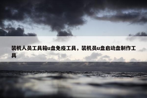 装机人员工具箱u盘免疫工具，装机员u盘启动盘制作工具