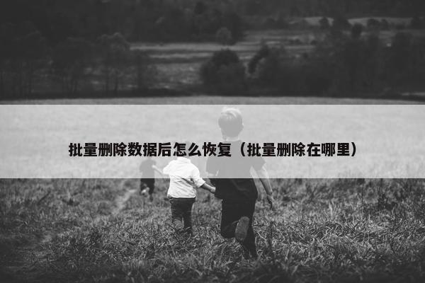 批量删除数据后怎么恢复（批量删除在哪里）