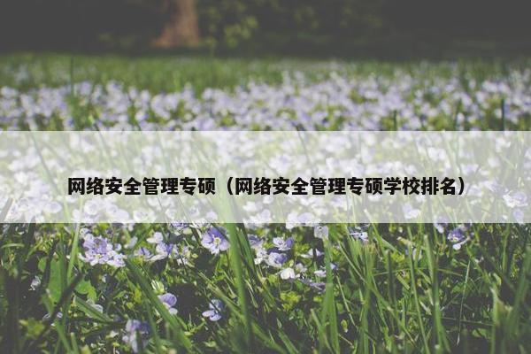网络安全管理专硕（网络安全管理专硕学校排名）