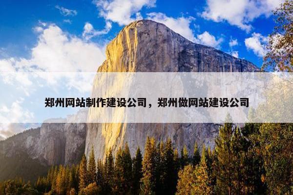 郑州网站制作建设公司，郑州做网站建设公司