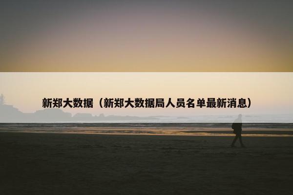新郑大数据（新郑大数据局人员名单最新消息）