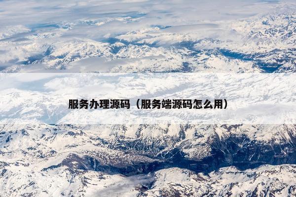 服务办理源码（服务端源码怎么用）