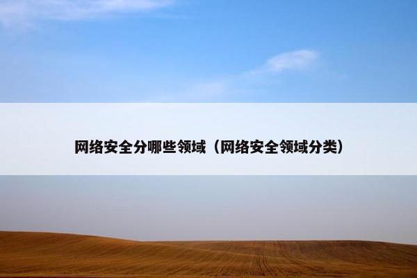 网络安全分哪些领域（网络安全领域分类）
