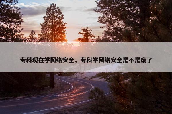 专科现在学网络安全，专科学网络安全是不是废了