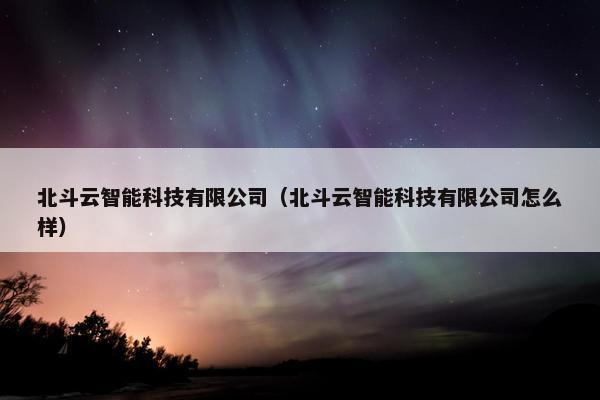 北斗云智能科技有限公司（北斗云智能科技有限公司怎么样）