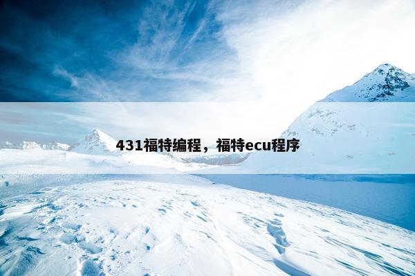 431福特编程，福特ecu程序