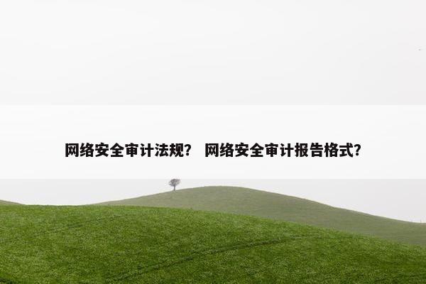 网络安全审计法规？ 网络安全审计报告格式？