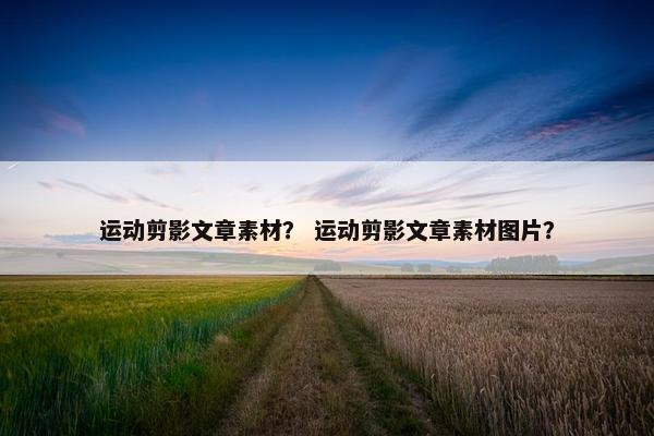运动剪影文章素材？ 运动剪影文章素材图片？