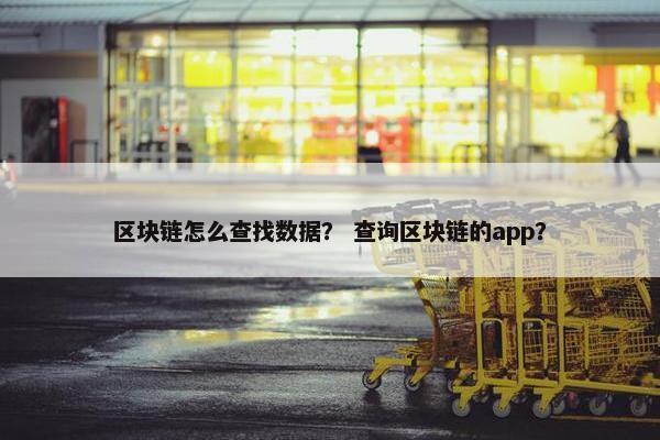 区块链怎么查找数据？ 查询区块链的app？