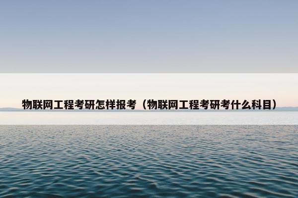 物联网工程考研怎样报考（物联网工程考研考什么科目）