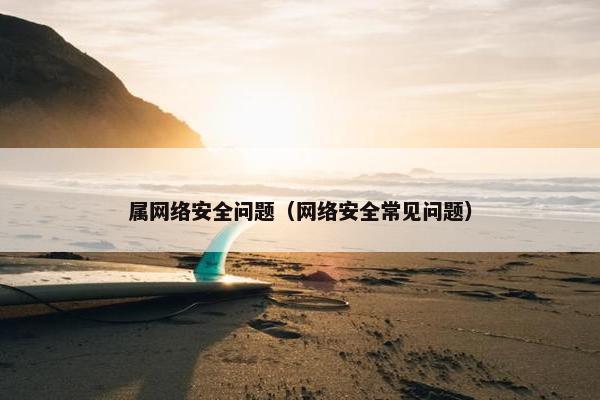 属网络安全问题（网络安全常见问题）