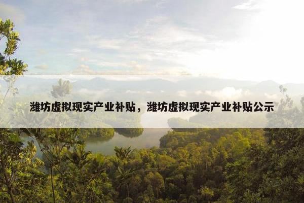 潍坊虚拟现实产业补贴，潍坊虚拟现实产业补贴公示