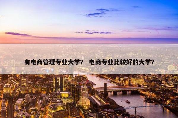 有电商管理专业大学？ 电商专业比较好的大学？