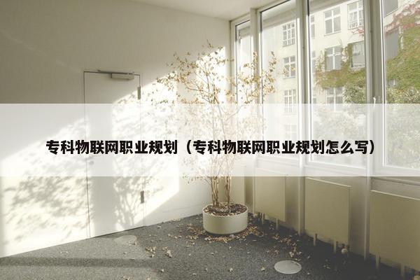 专科物联网职业规划（专科物联网职业规划怎么写）