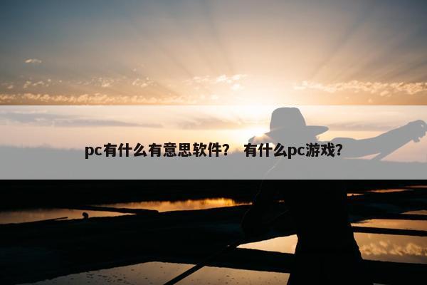 pc有什么有意思软件？ 有什么pc游戏？
