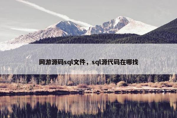 网游源码sql文件，sql源代码在哪找