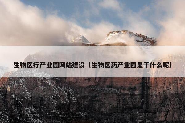 生物医疗产业园网站建设（生物医药产业园是干什么呢）