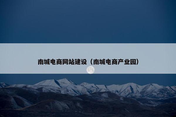 南城电商网站建设（南城电商产业园）