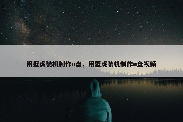 用壁虎装机制作u盘，用壁虎装机制作u盘视频