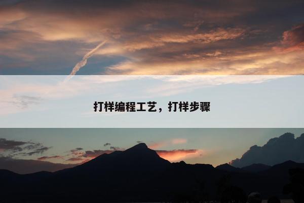 打样编程工艺，打样步骤