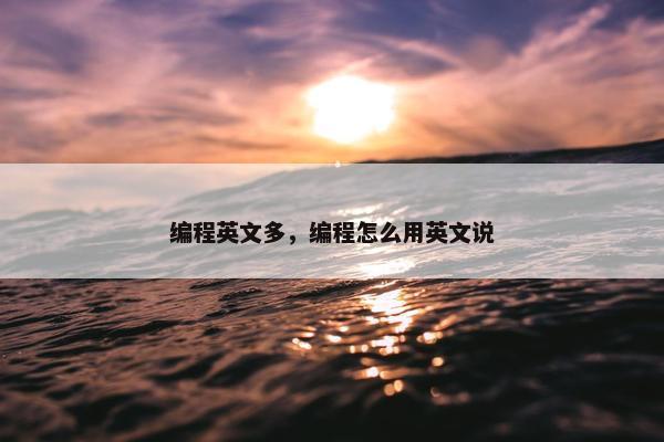编程英文多，编程怎么用英文说