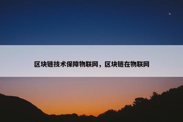 区块链技术保障物联网，区块链在物联网