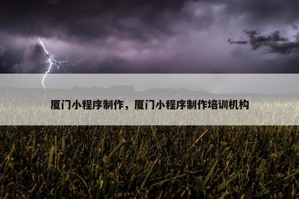 厦门小程序制作，厦门小程序制作培训机构