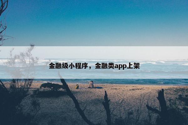 金融级小程序，金融类app上架