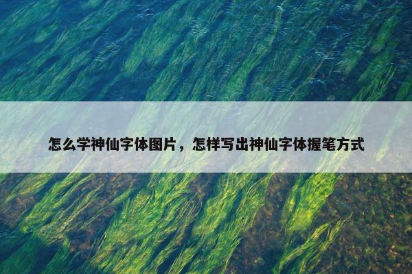 怎么学神仙字体图片，怎样写出神仙字体握笔方式