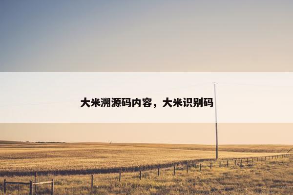 大米溯源码内容，大米识别码