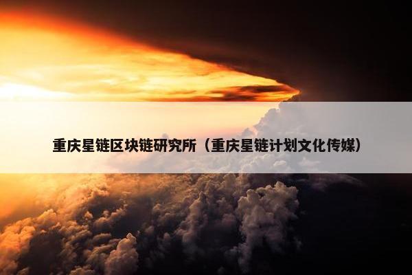 重庆星链区块链研究所（重庆星链计划文化传媒）