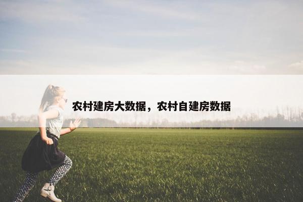 农村建房大数据，农村自建房数据