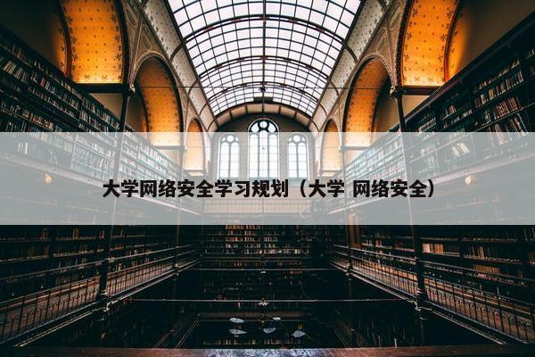 大学网络安全学习规划（大学 网络安全）
