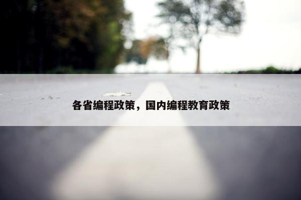 各省编程政策，国内编程教育政策