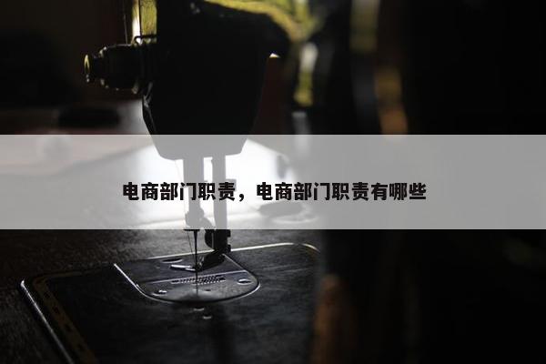 电商部门职责，电商部门职责有哪些
