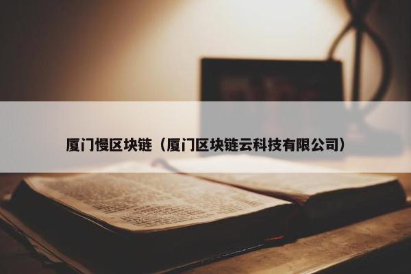 厦门慢区块链（厦门区块链云科技有限公司）
