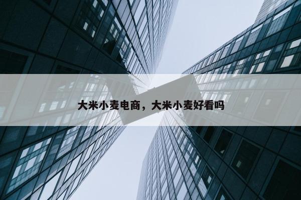 大米小麦电商，大米小麦好看吗