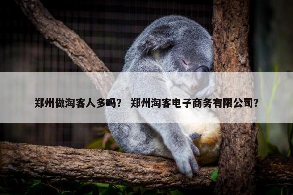 郑州做淘客人多吗？ 郑州淘客电子商务有限公司？