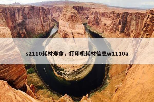 s2110耗材寿命，打印机耗材信息w1110a